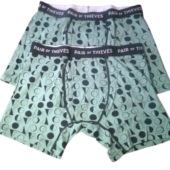 Pair of Thieves Men's UltraLight Boxer Briefs Size Med Olive Green Lot of 2 NWOT - Picture 2 of 4